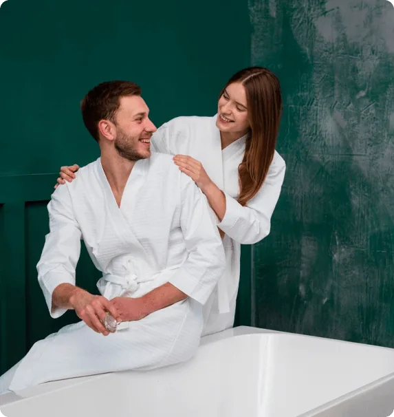 A young couple chooses a relaxing couples massage at Pamper Valley, the downtown Toronto spa