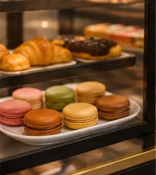 Fresh pastries and macarons at Pamper Valley Spa
