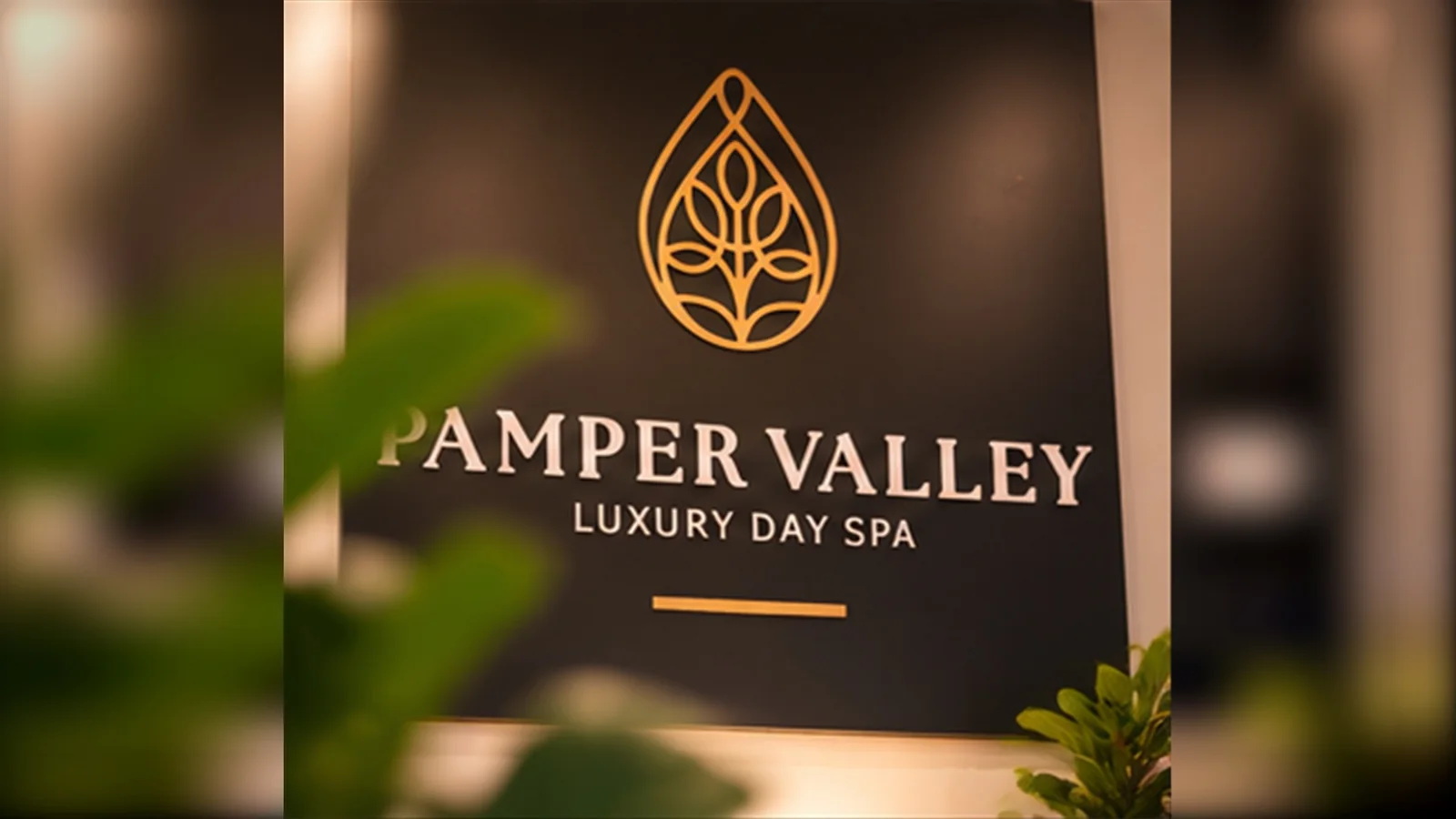 Pamper Valley Luxury Day Spa signage